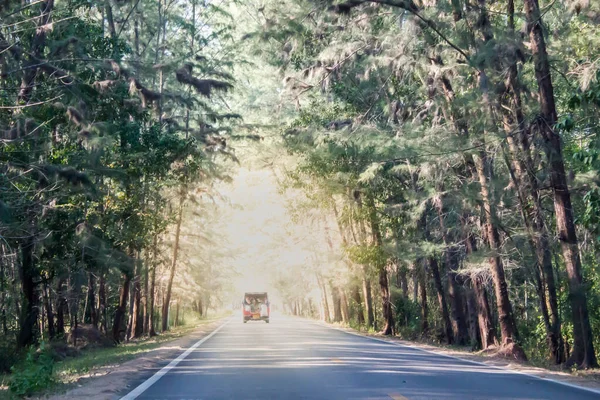 Abstrait Bokeh Flou Photo Voiture Sur Route Trang Sud Thaïlande — Photo