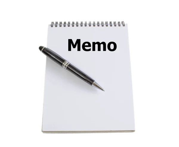 Black Pen Momo Blank White Notepad — Stock Photo, Image