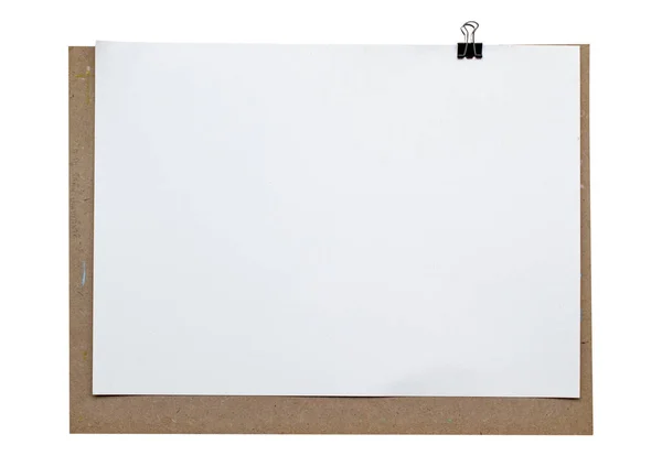 Tekenpapier Houten Plaat Geïsoleerd Witte Achtergrond — Stockfoto