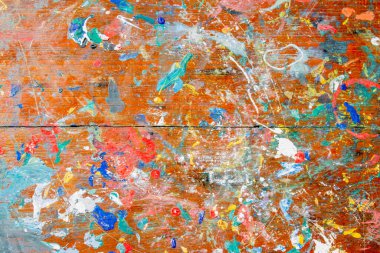 Resim yapmak için kirli masanın fotoğraf dokusunu kapat