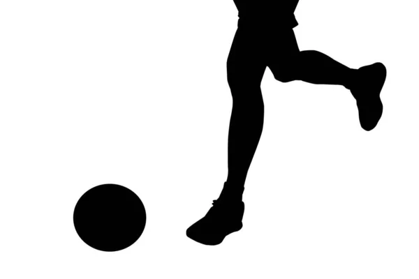 Silhouette Football Soccer Player Isolated White Background Concept Euro Football — Stock Photo, Image