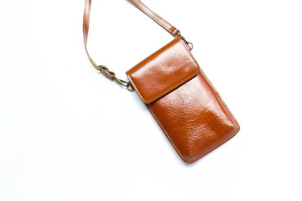 Trendy Leather Handbag Isolated White Background — Stock Photo, Image