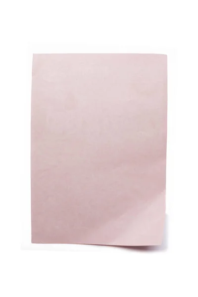 Pink Wrinkle Paper Texture Isolated White Background — Stock Photo, Image