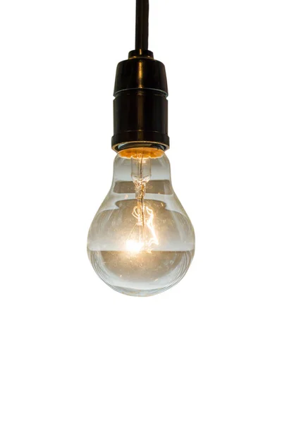 Närbild Vintage Glödlampa Vit Bakgrund — Stockfoto