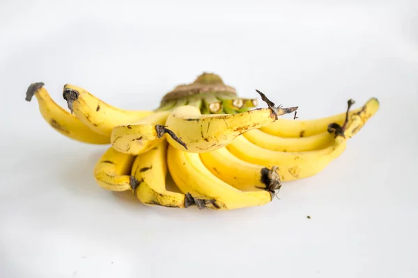 Banane Locale Dans Sud Thaïlande Sur Fond Blanc — Photo