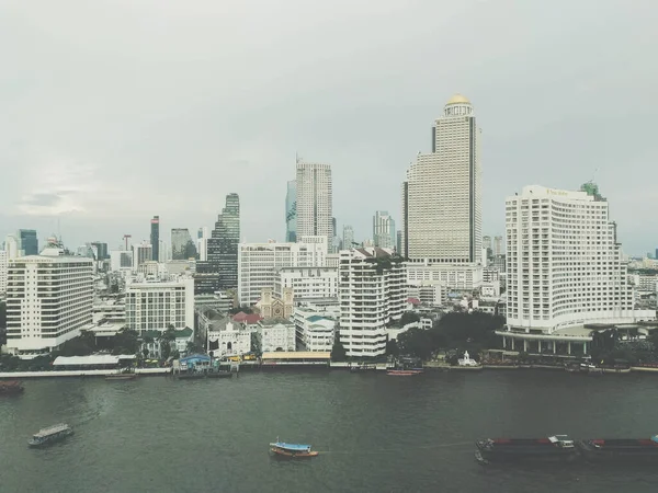 Bangkok Thailand Juli 2016 Stadtgebäude Entlang Des Jao Praya Flusses — Stockfoto