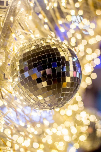 Disco Ball Rozmytym Bokeh Światła — Zdjęcie stockowe