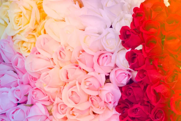 Fleurs Artificielles Colorées Pour Décoration Avec Filtre Dégradé — Photo