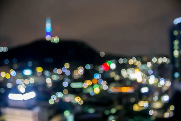 Abstrak Kabur Bokeh Kota Cahaya Malam — Stok Foto