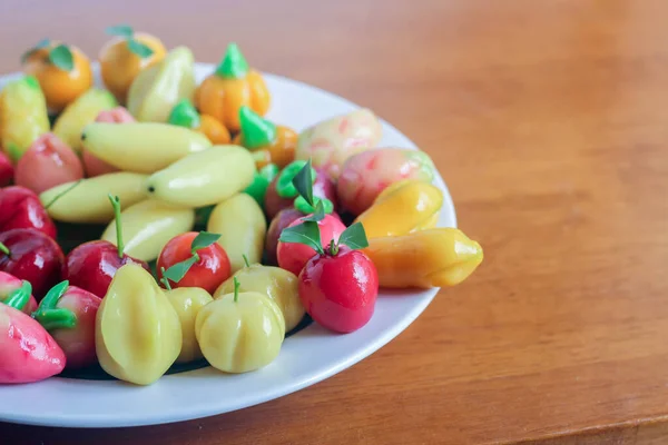 Kanom Look Choup Makanan Penutup Tradisional Thailand Yang Terbuat Dari — Stok Foto