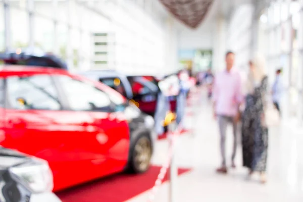 Visitatori Offuscati Salone Automobilistico Esposizione Automobili — Foto Stock