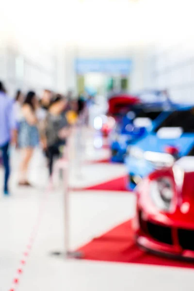 Blurred Visitors Motor Show Car Exhibition — Stock Photo, Image