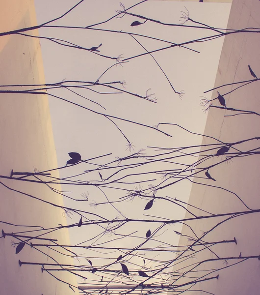 Dekorasi cabang pohon dalam penyaring retro — Stok Foto
