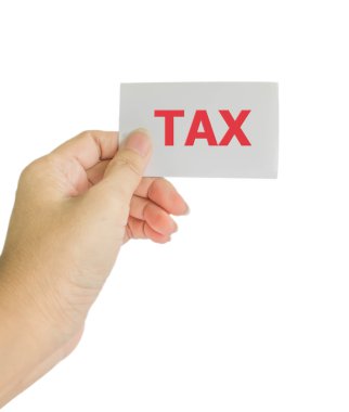 Konsept fotoğraf el ile ifade vergi kartı tutun 