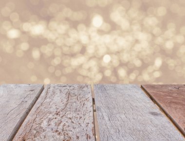 Boş Perspektif ahşap bokeh arka plan üzerinde