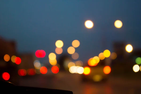 Bokeh av nattlampa — Stockfoto