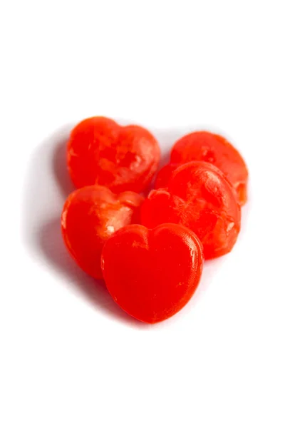 Coração vermelho doce isolado no fundo branco — Fotografia de Stock