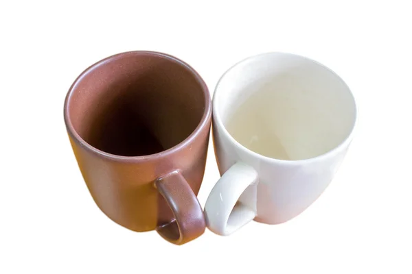 Xícaras de café marrom e branco — Fotografia de Stock