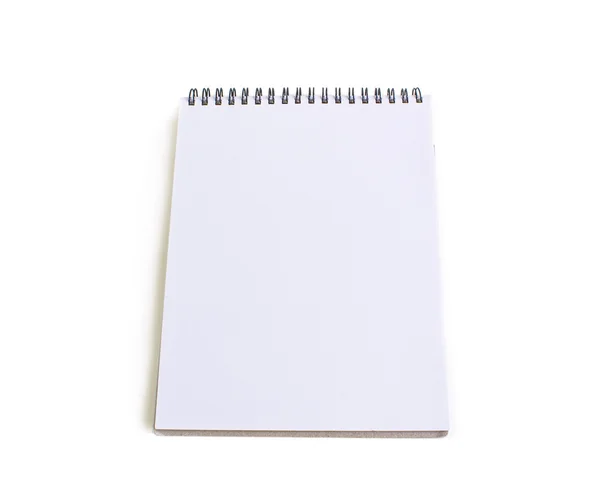 Bloco de notas em branco no fundo branco — Fotografia de Stock