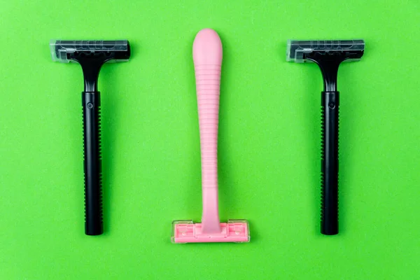 Gender Inequality Stereotypes Division Sexes Men Women Image Shaving Razor — Stock Photo, Image