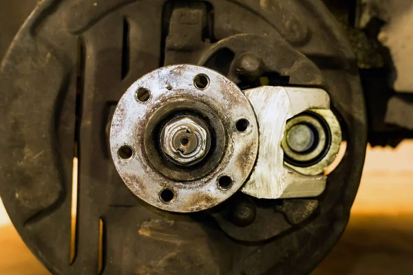 Cubo Roda Carro Novo Paquímetro Freio Substituição Peças Automóveis — Fotografia de Stock