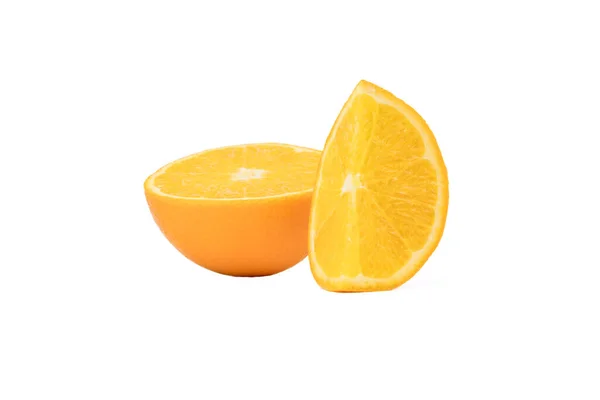 Frutas Laranja Isoladas Fundo Branco Laranja Suculenta Madura Branco — Fotografia de Stock