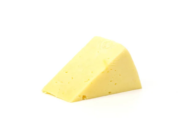 Кусок Твердого Сыра Изолированном Белом Фоне — стоковое фото