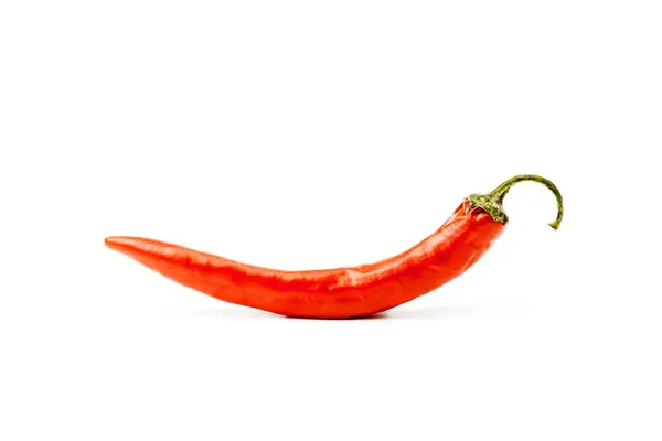 Piros Chili Paprika Izolált Fehér Alapon Friss Bors — Stock Fotó