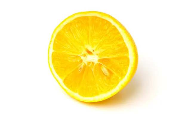 Isolated Closeup Slice Lemon White Background — Stock Photo, Image