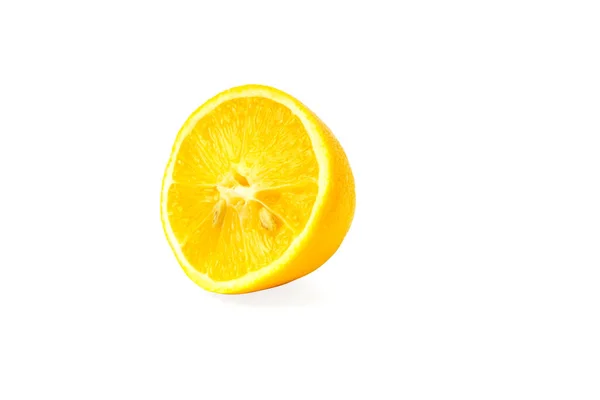 Limão Fatia Isolada Limão Fundo Branco — Fotografia de Stock