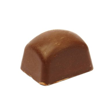 Beyaz arka planda izole edilmiş çikolata şekeri. Lezzetli tatlı