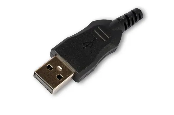 特写Usb电缆在白色背景上隔离 Usb电缆连接器 — 图库照片