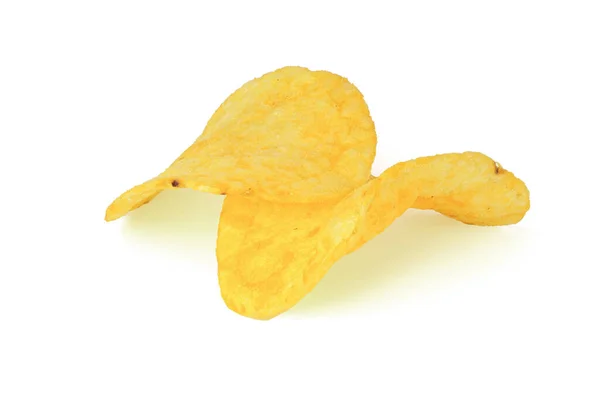 Potato Chips Isolated White Background Full Depth Field — Stock Photo, Image