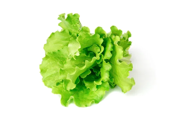Sla Blad Geïsoleerd Witte Achtergrond Verse Groene Salade Volle Velddiepte — Stockfoto