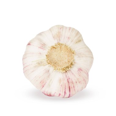 Beyaz arka planda izole edilmiş sarımsak. Taze taze sebze. organik gıda. Hoş kokulu.