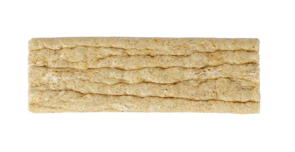Crocchette Isolate Fondo Bianco Fette Biscottate Integrali Vista Dall Alto — Foto Stock