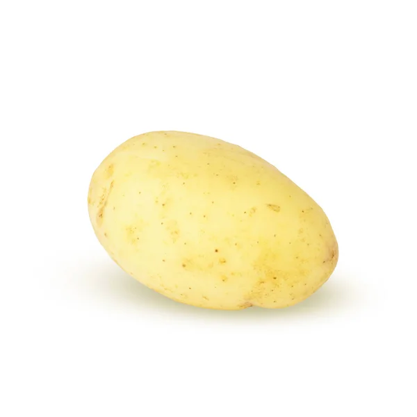 Batatas Jovens Isoladas Fundo Branco Todo Vegetal Fresco Nova Colheita — Fotografia de Stock