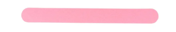 Lima Unghie Rosa Sfondo Bianco Bordo Smeriglio Flessibile Utilizzato Manicure — Foto Stock