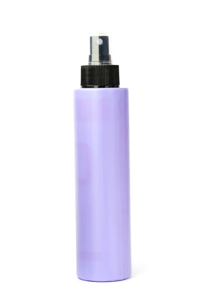 白い背景にスプレーボトルを隔離したプラスチックボトル 紫色のエアロゾルボトル — ストック写真