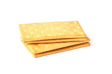 Beyaz arka planda izole edilmiş krakerli sandviç. Çikolata katlı iki kurabiye.