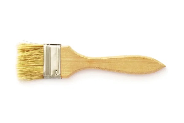 Wooden Paintbrush Isolated White Background New Paint Brush — Stock Photo, Image