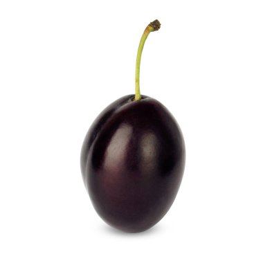 Beyaz arka planda izole erik. Olgun mavi erik, taze meyve