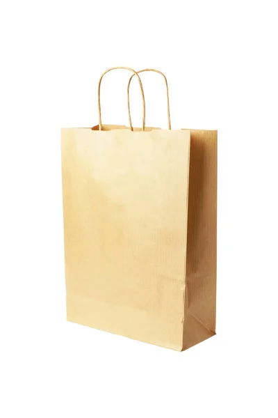 Embalagem Ecológica Isolada Sobre Fundo Branco Modelo Embalagem Saco Papel — Fotografia de Stock