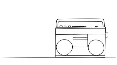 Sürekli bir kaset kaydedici çizimi. Vektör resmi