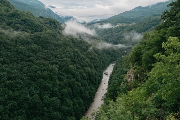 Річка Тара Вид Мосту Північна Чорногорія Каньйон Річки Тари Найглибший — стокове фото