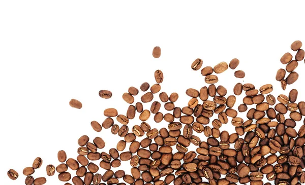 Coffee beans isolated on white background. roasted coffee beans, can be used as a background. — Stock Photo, Image