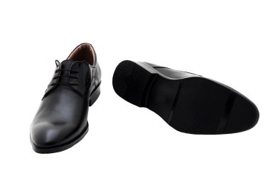 Klasik deri erkek ayakkabı beyaz arka plan izole. Erkek modası .