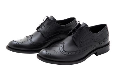 Klasik deri erkek ayakkabı beyaz arka plan izole. Erkek modası .