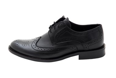 Klasik deri erkek ayakkabı beyaz arka plan izole. Erkek modası .