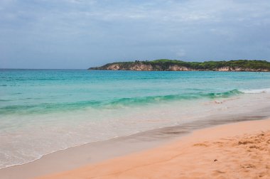 Tropik cenneti. Dominik Cumhuriyeti, Seyşeller, Caribbean, Mauritius, Filipinler, Bahamalar. Uzak Cennet plaj rahatlatıcı. Vintage.
